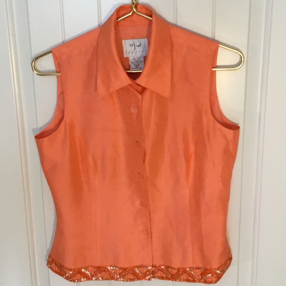 Vision Apparel Top 100% Silk Sleeveless Size 6